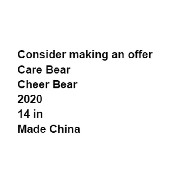 Cheer Care Bear Stuffed Animal 2020 Soft Official Plush Rainbow Pink Toy - Picture 3 of 11